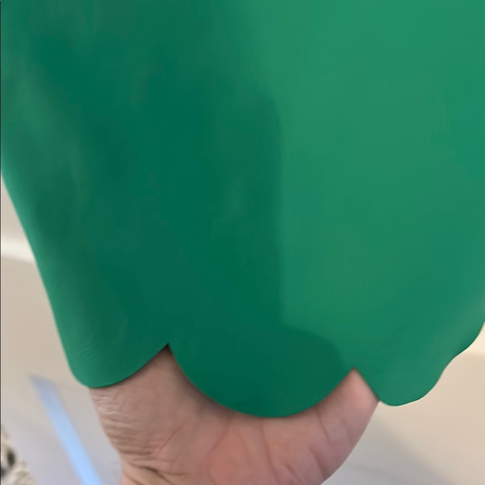 Emerald Green Scalloped Halter Mini Athletic Style Dress built in shorts - Picture 4 of 8